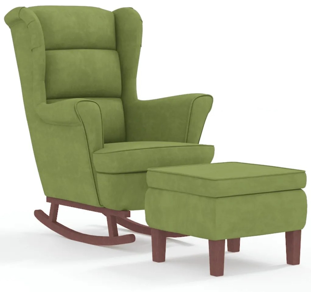 Világoszöld Bársony és Tömörfa Hintaszék