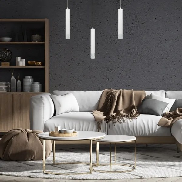 Csillár zsinóron TUBI 1xGU10/8W/230V fehér