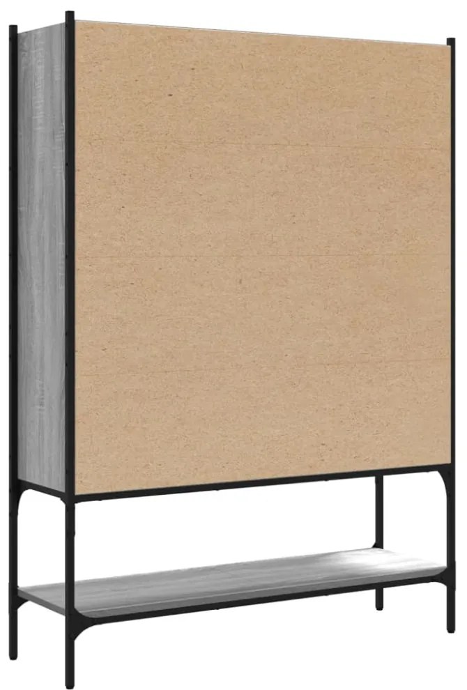 szürke sonoma színű szerelt fa könyvespolc 102x30x141,5 cm
