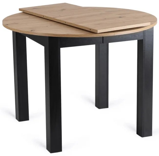 Étkezőszett HARRY asztal 102–142 cm artisan tölgy/fekete + 4 BARI szék szürke