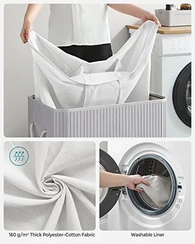 Szennyestartó kosár 3 rekesszel, 150L, Szürke