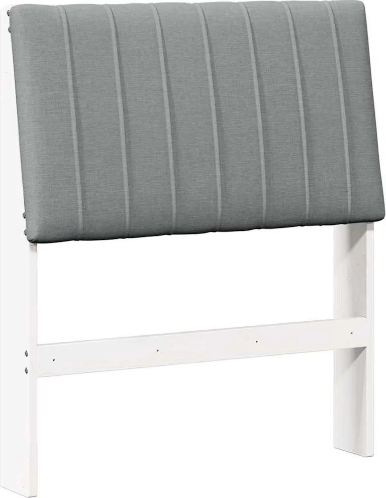 vidaXL Kárpitozott fejtámla Világosszürke 75 cm Tömör fenyőfa