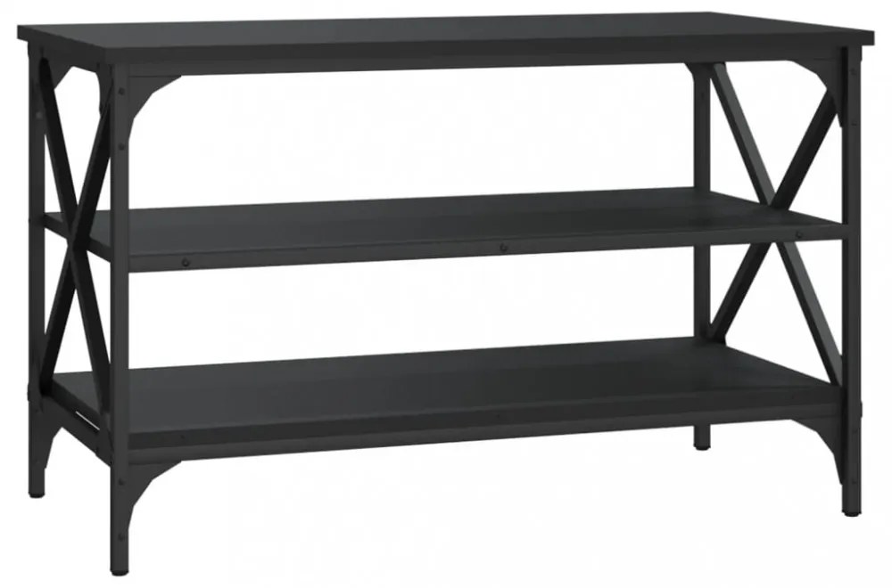 fekete szerelt fa TV-szekrény 80x40x50 cm