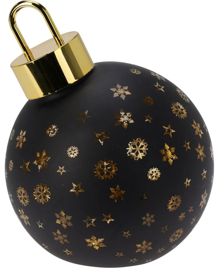 Xmas ball karácsonyi LED dísz fekete, átmérő 15 cm