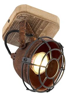 Dönthető ipari reflektor rozsdabarna fával - Gina