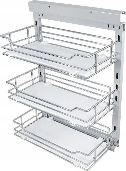 Kihúzható Cargo Kosár Szekrényhez 30 Teljes Alj Króm 3 Polc Starax Blum Jobbos