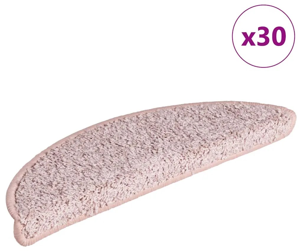 30 db világos rózsaszín félkör alakú lépcsőszőnyeg 56 x 17 x 3 cm