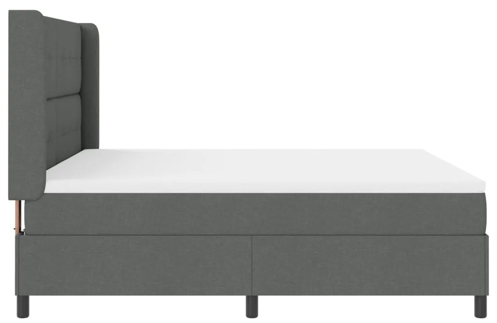 Boxspring Ágy Matracos Sötétszürke 180x200 cm Szövet
