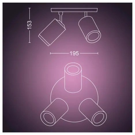 Philips - LED RGBW Dimmelhető spotlámpa Hue FUGATO 3xGU10/4,2W/230V fehér