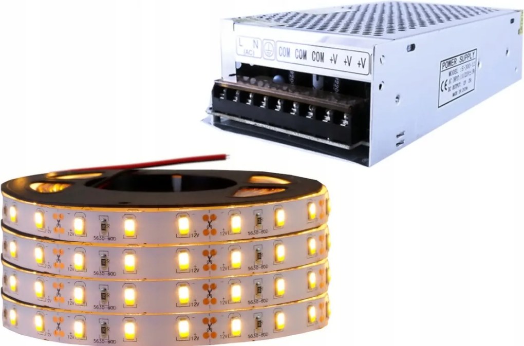 Led szalag szett mennyezetre 300D 5630 fehér Meleg 20m