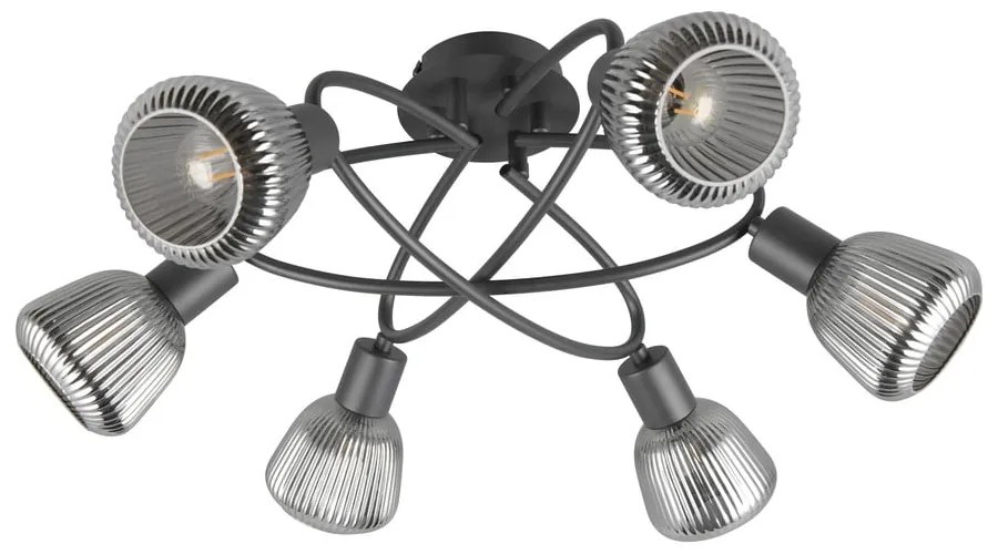 Fekete mennyezeti lámpa üveg búrával Tarifa – Trio