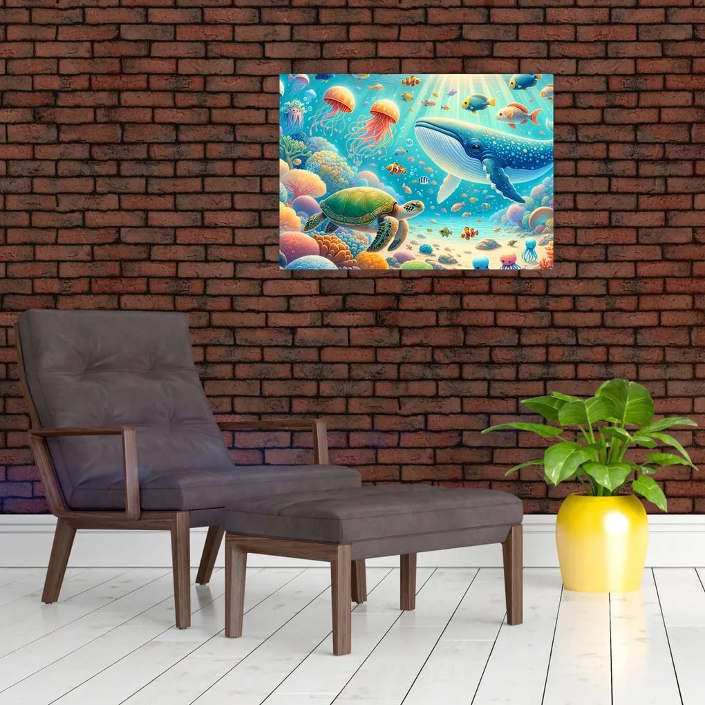 Üveg kép - A világ a víz alatt (70x50 cm)