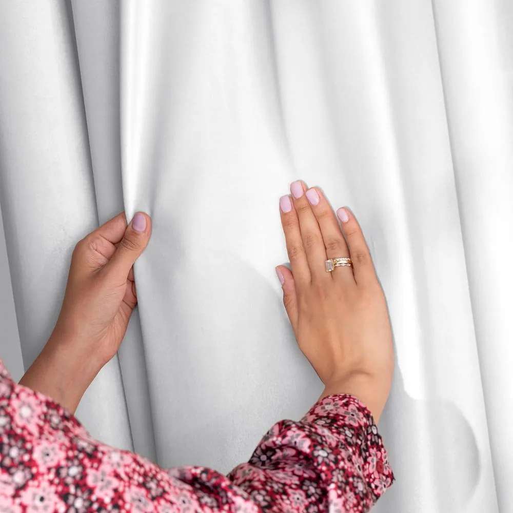 Fehér bársony dimout (részleges sötétítő) függöny 140x270 cm Pleat – Restilo