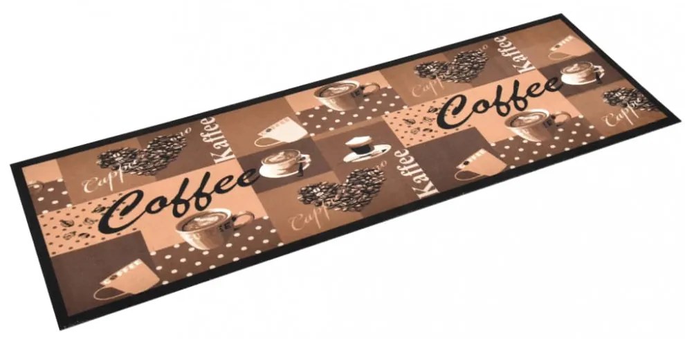 Coffee brown&quot; mintájú mosható konyhaszőnyeg 60 x 180 cm&quot;