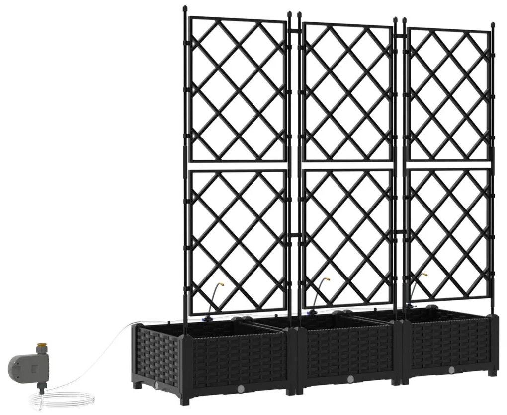 Kerti ültetők Fekete 120 x 40 x 126 cm Acél