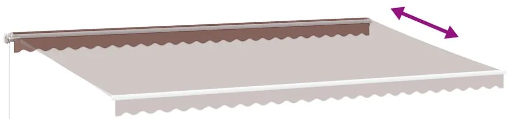 barna kézzel kihúzható LED-es napellenző 600 x 300 cm