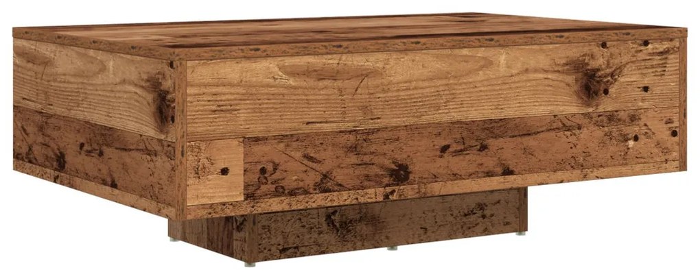 LED világítással ellátott dohányzóasztal régi fa 85x55x31 cm