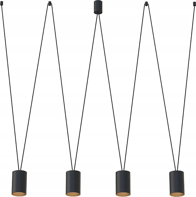 Modern függőlámpa More Tone 4 pók fekete-arany csillár