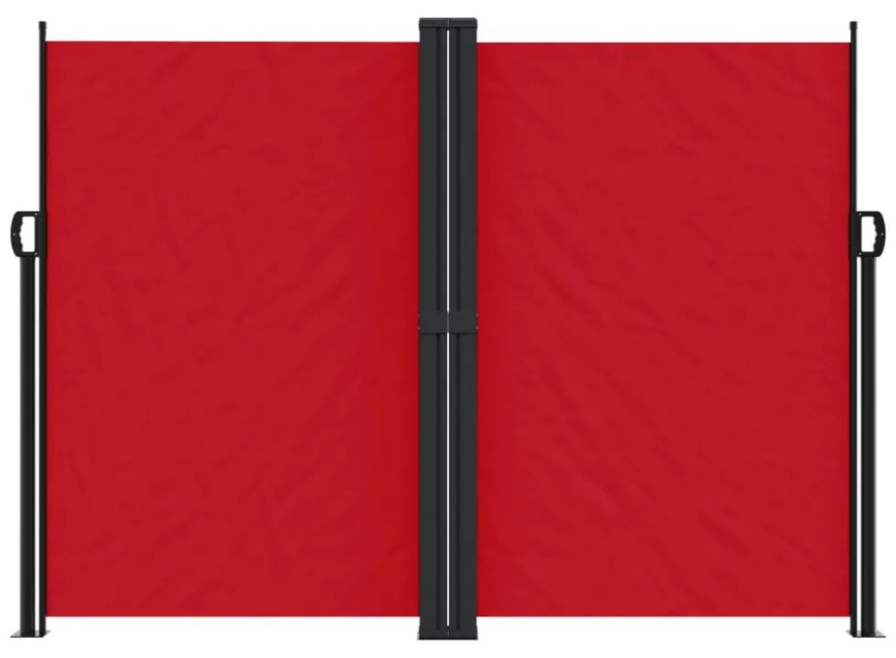 piros behúzható oldalsó napellenző 180 x 600 cm