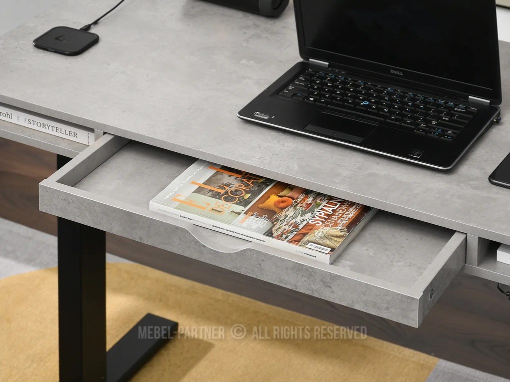 PC asztal Osto 120 (beton + fekete). 1109821