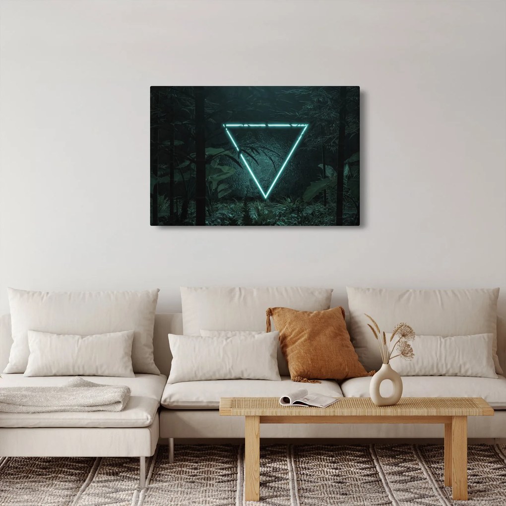 Kép - Neon háromszög a dzsungelben (90x60 cm)