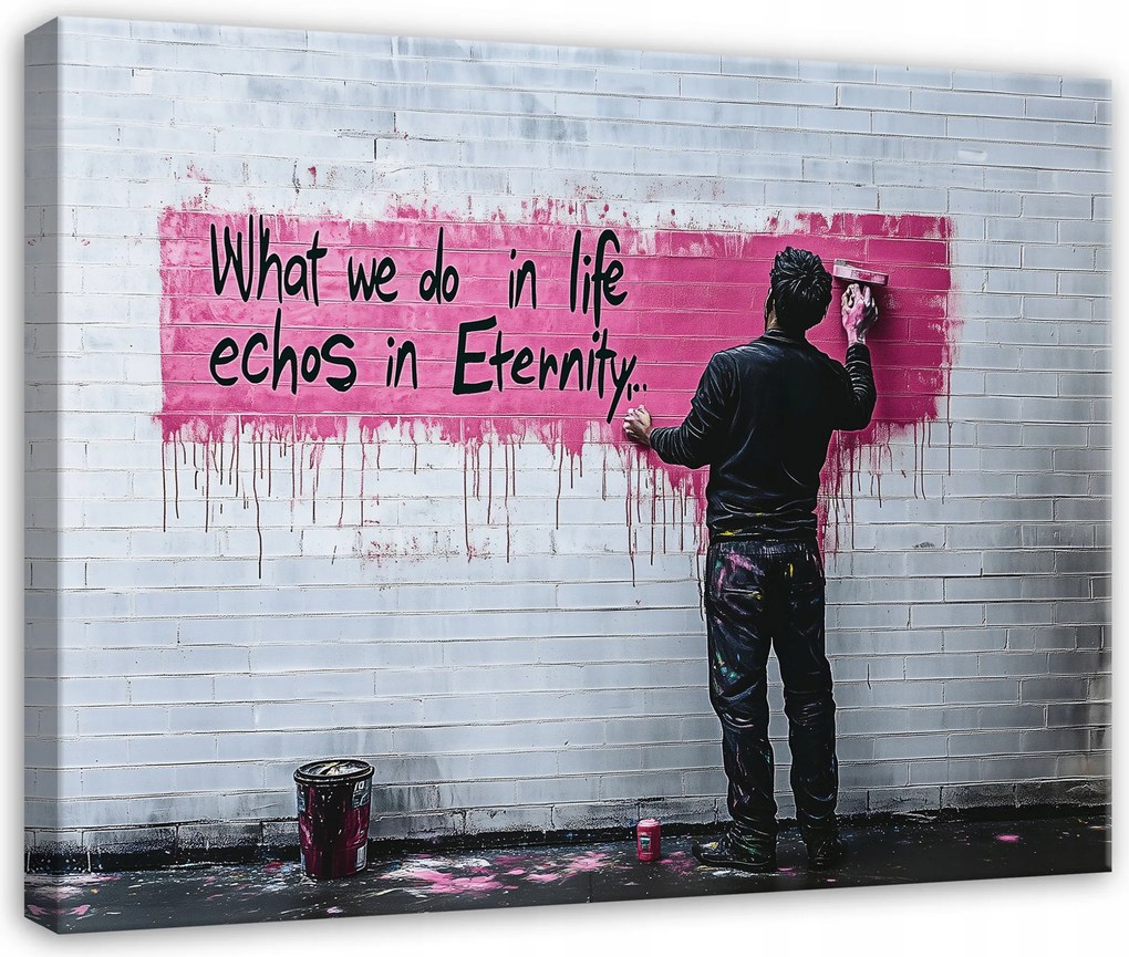 Vászonkép Banksy Absztrakt Szürke Nappali Hálószoba Konyha 60x40