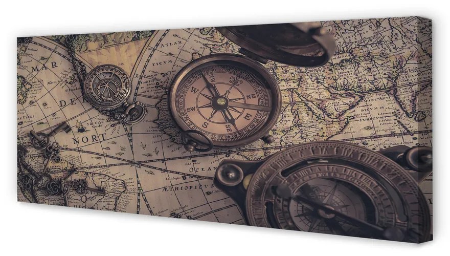 Canvas képek iránytű térkép 125x50 cm