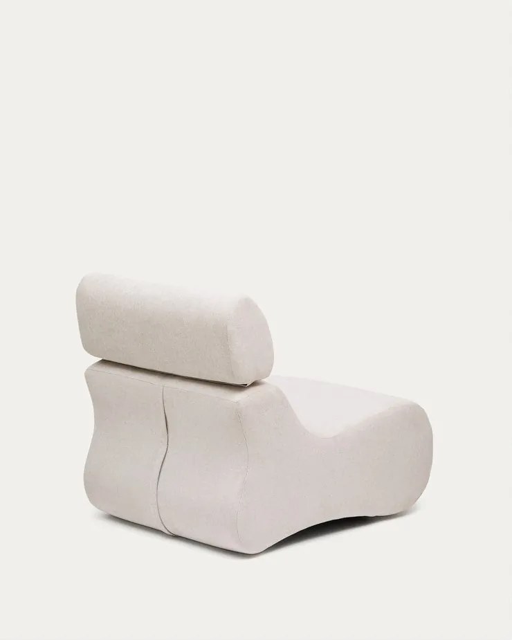 Fehér-világos rózsaszín zsenília fotel Club – Kave Home