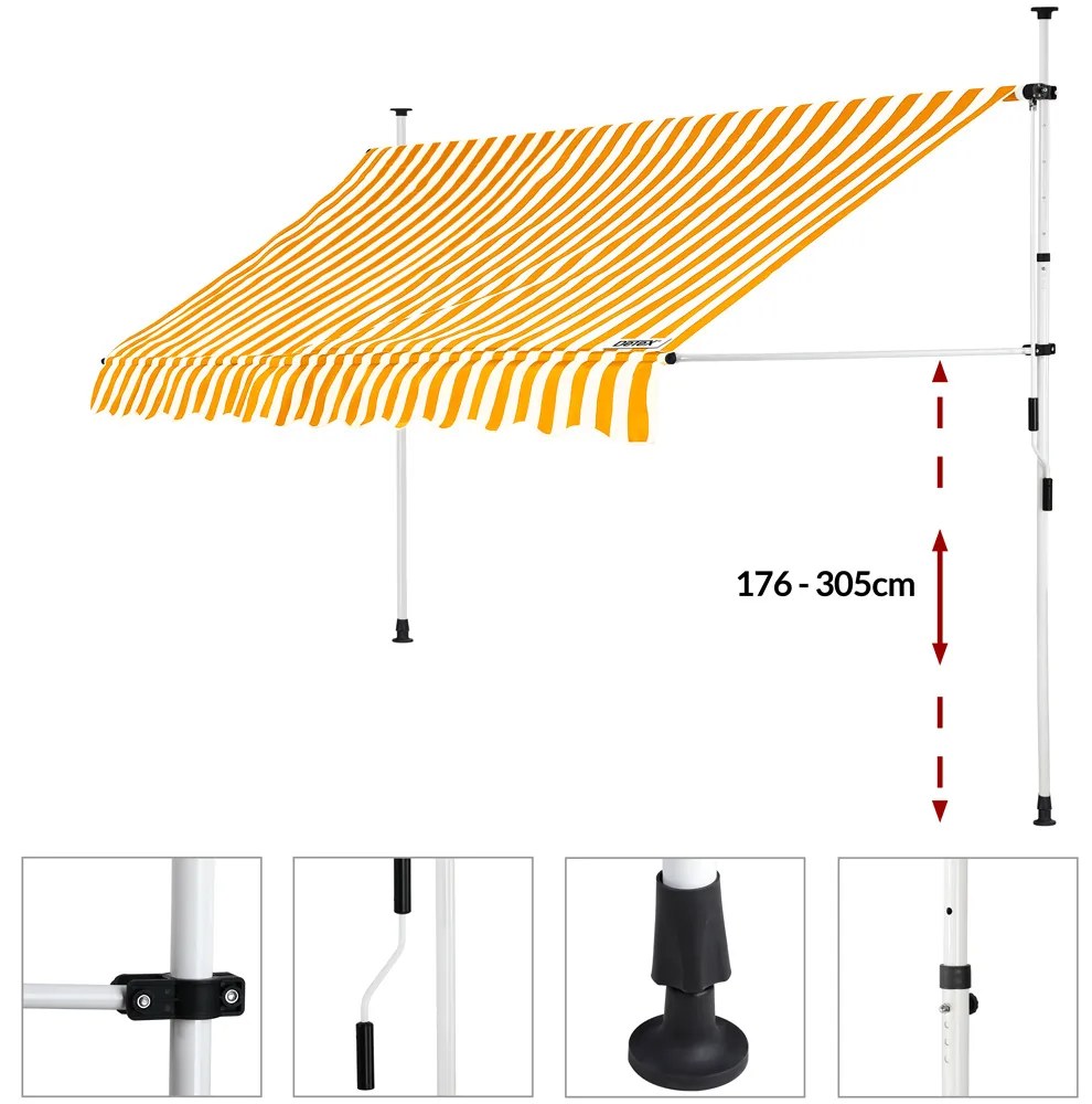 Detex® Sárga-fehér napellenző - 300 cm