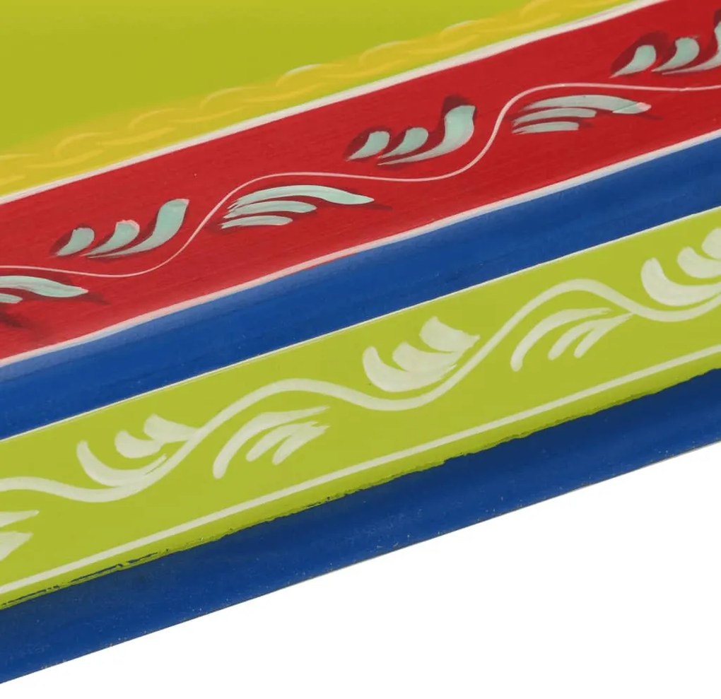 kézzel festett zöld tömör mangófa dohányzóasztal