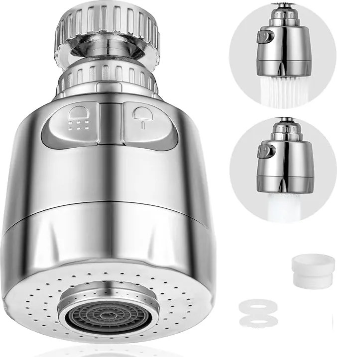 Csaptelep fúvóka 360°-ban forgatható konyhai mosogató 2 üzemmóddal csaphosszabbító