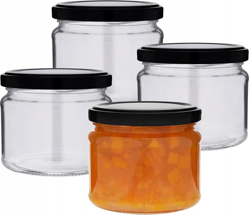 Üveg tároló Fűszerkészítményekhez 330 ml 12 db-os szett Erős Kupakok