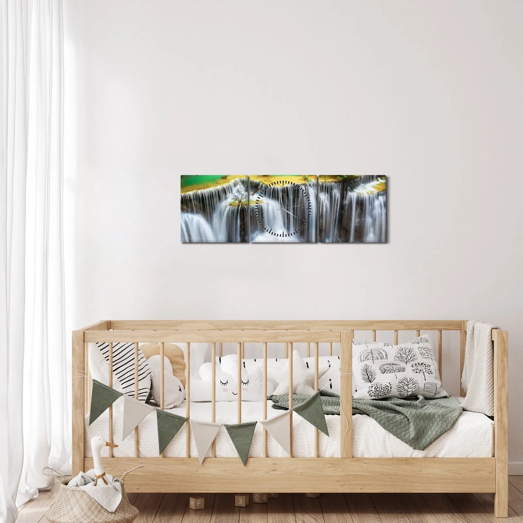 Kép - Varázslatos vízesések megtekintése (órával) (90x30 cm)
