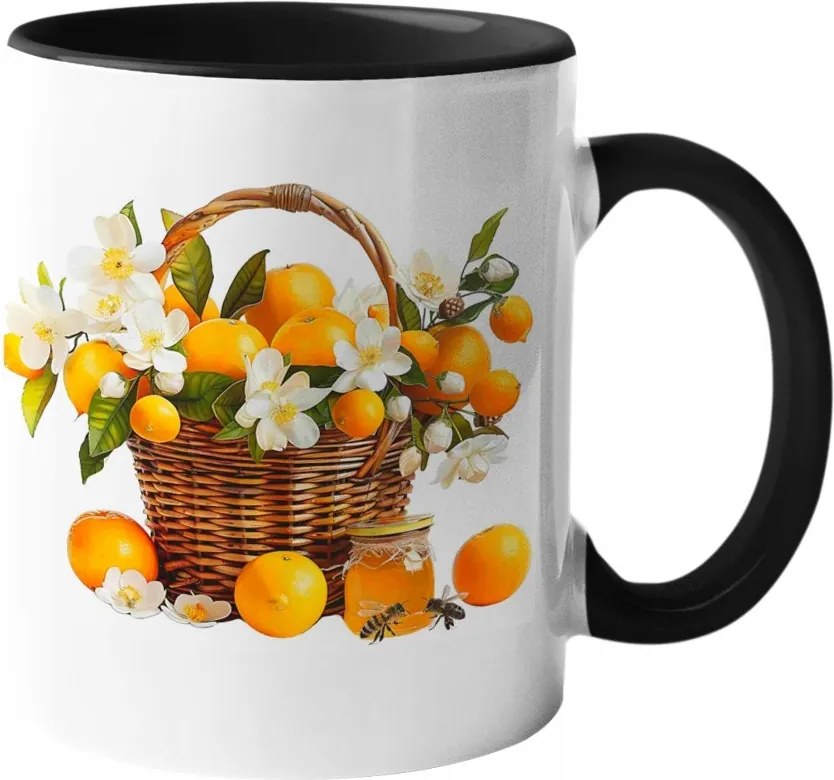 Látványos Bögre Zamatos Szicíliai Narancs Kosárban Kerámia 330ml.