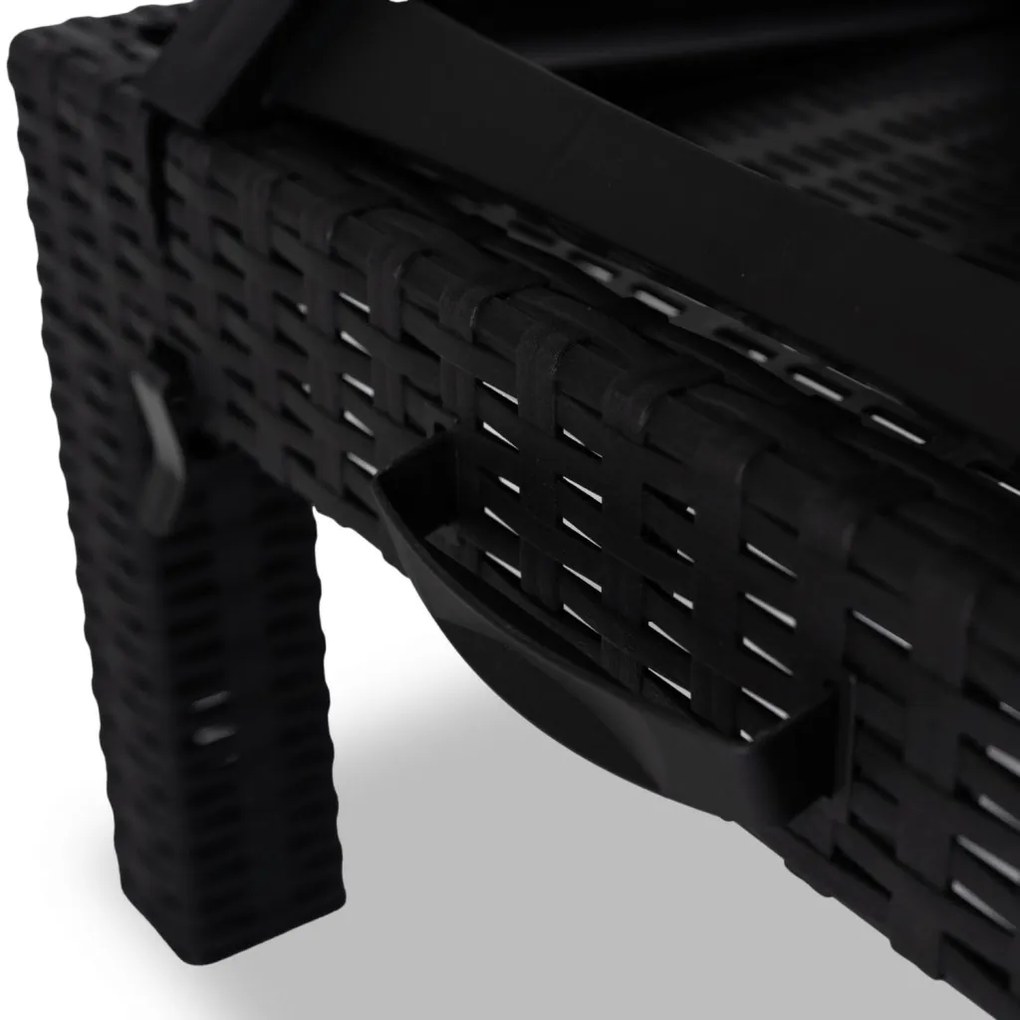 Műrattan napozóágy Fekete Színben. ARIZONA