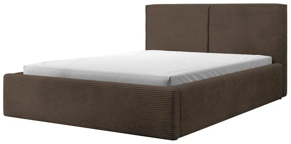 Franciaágy 140 cm Fatime (ágyráccsal) (tárolóhellyel) (sötétbarna + fekete). 1099185