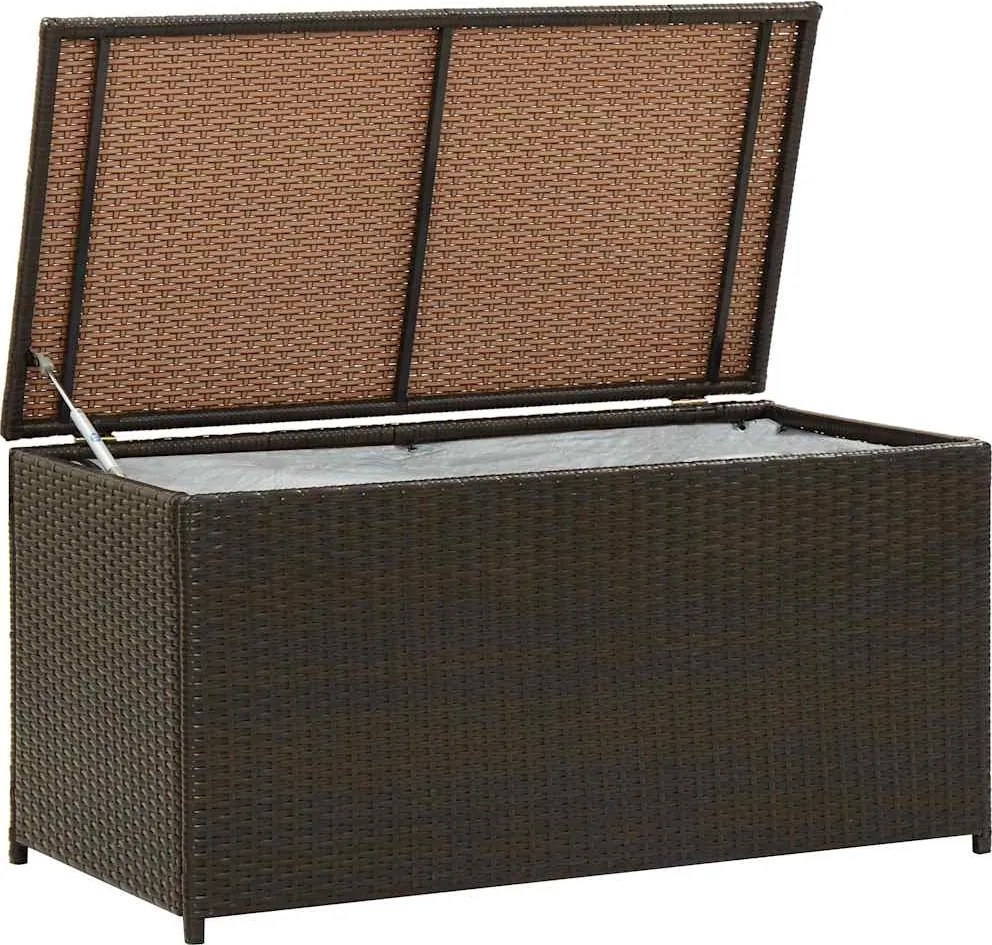 vidaXL barna polyrattan kerti tárolóláda 100 x 50 x 50 cm