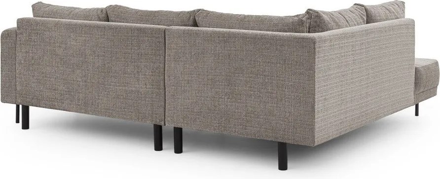 Szürkésbarna zsenília sarokkanapé (bal oldali-L alakú) Mauris – Ropez