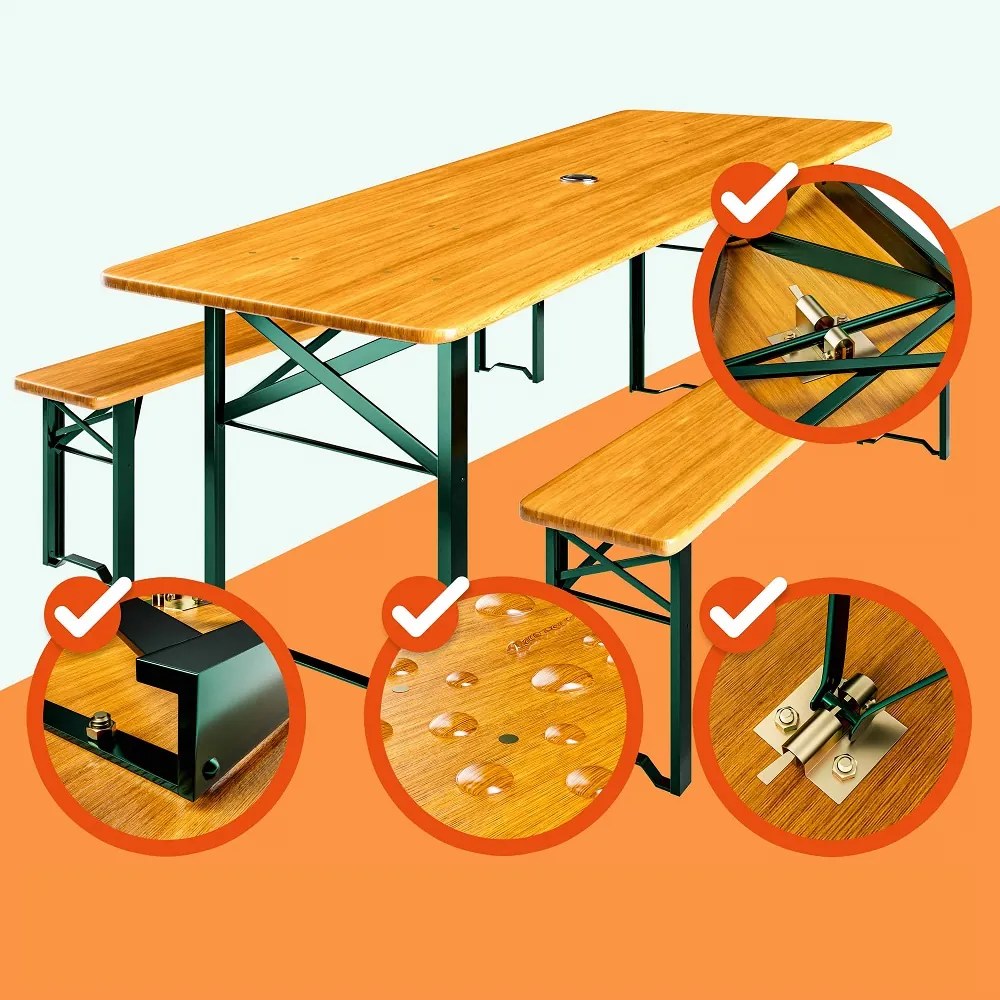 KLASIK sörpad készlet, 170cm, természetes barna Casaria