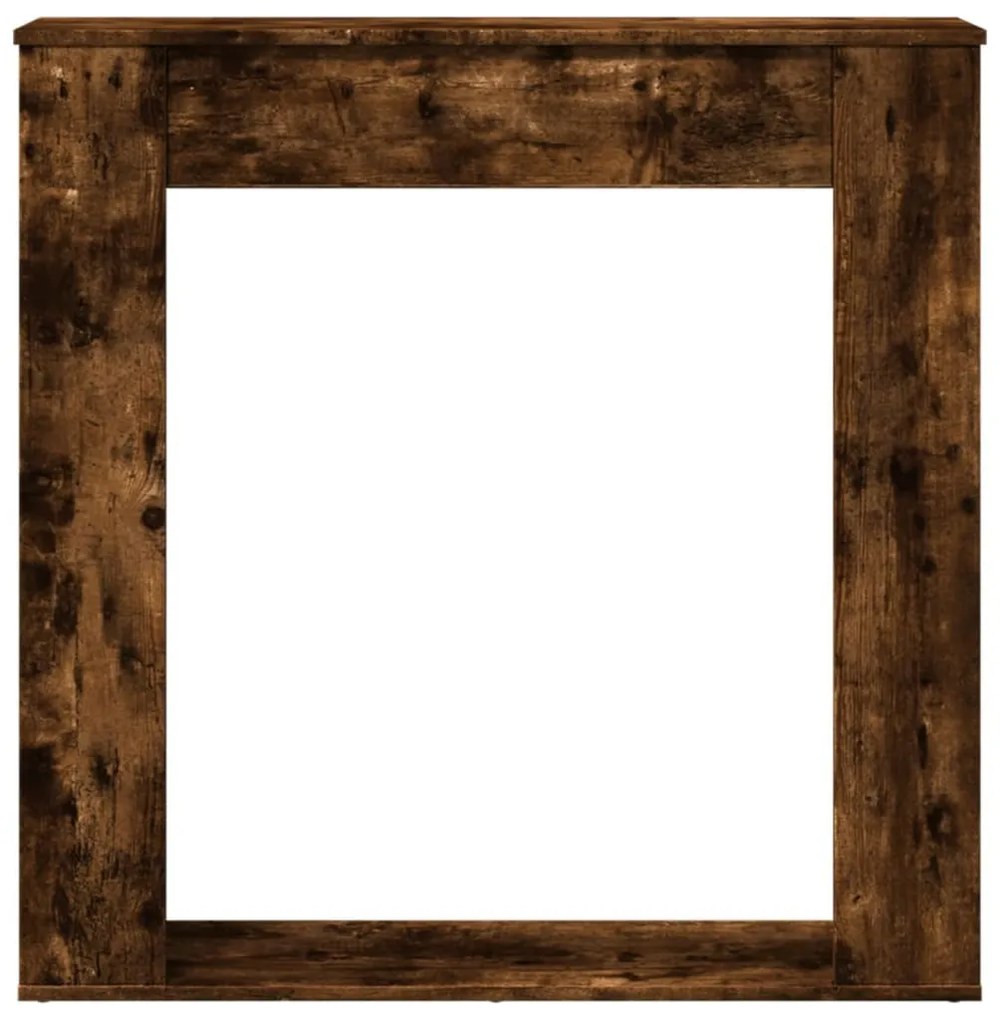 füstös tölgy színű szerelt fa kandallóburkolat 100x20x100 cm