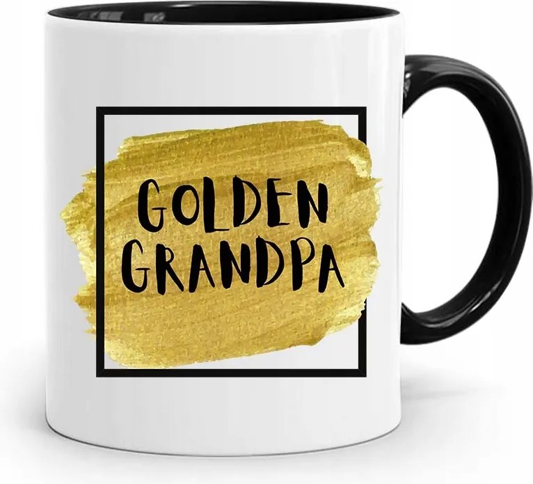 Fekete Bögre Ajándék Nagypapának Golden Grandpa nyomott mintával