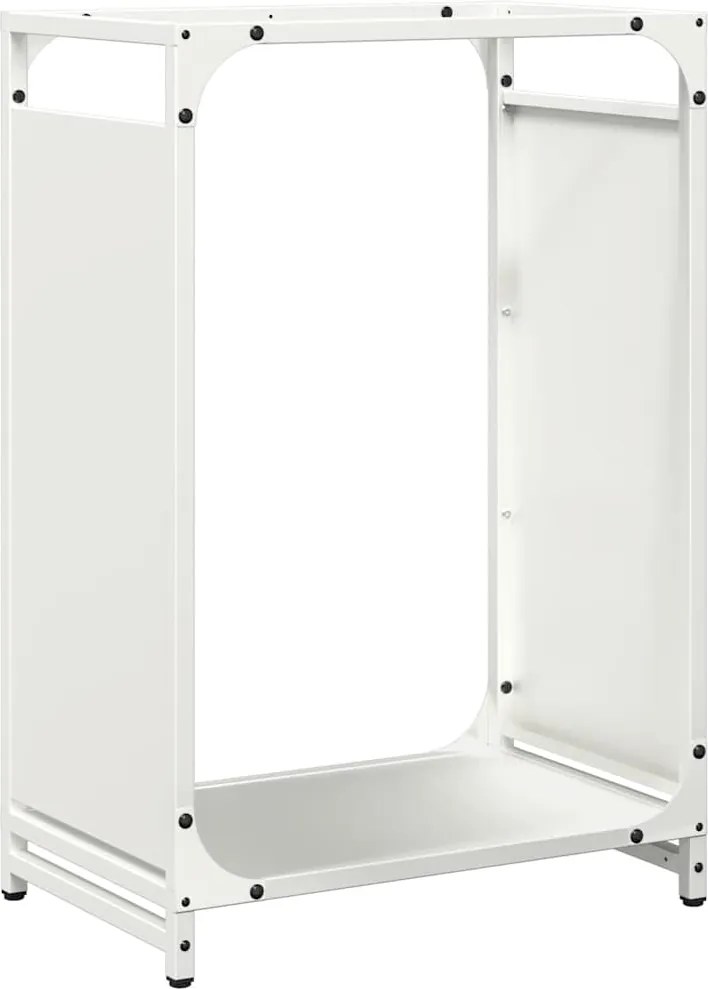 vidaXL fehér hidegen hengerelt acél tűzifatároló 44x28x65 cm