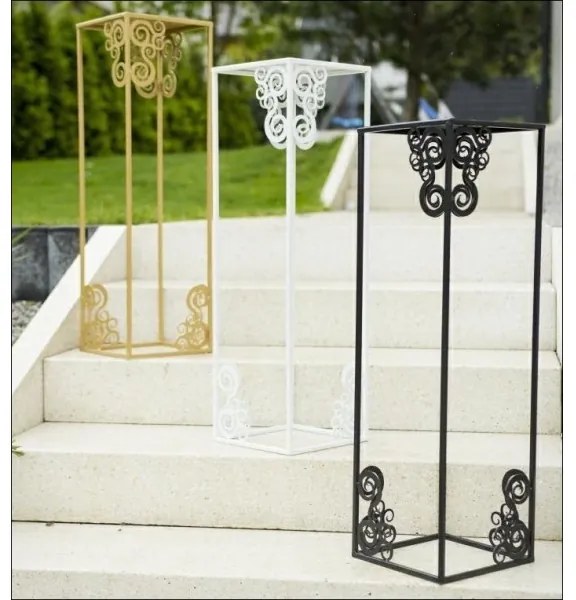 Virágállvány 60x24 cm fekete színben