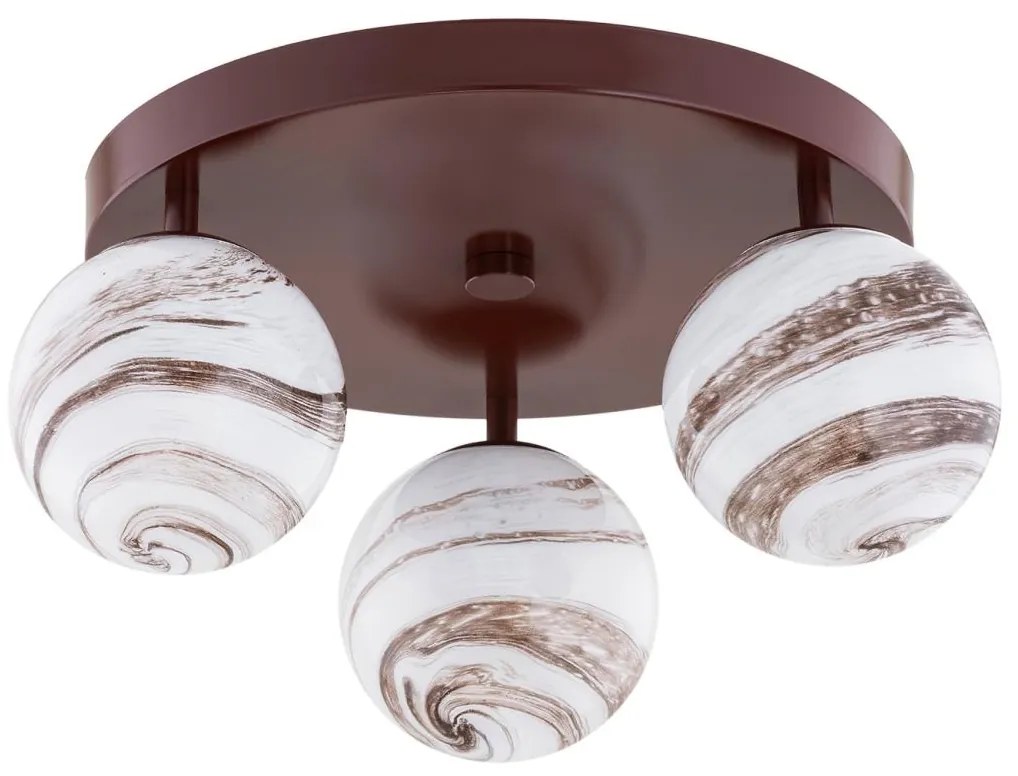 Argon 6292 - Mennyezeti lámpa FABIO 3xE14/7W/230V alabástrom barna