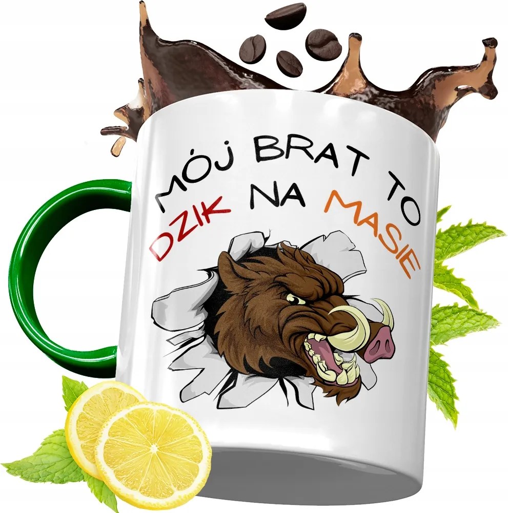 Zöld Bögre Testvérnek Ajándékba, fényképes nyomattal