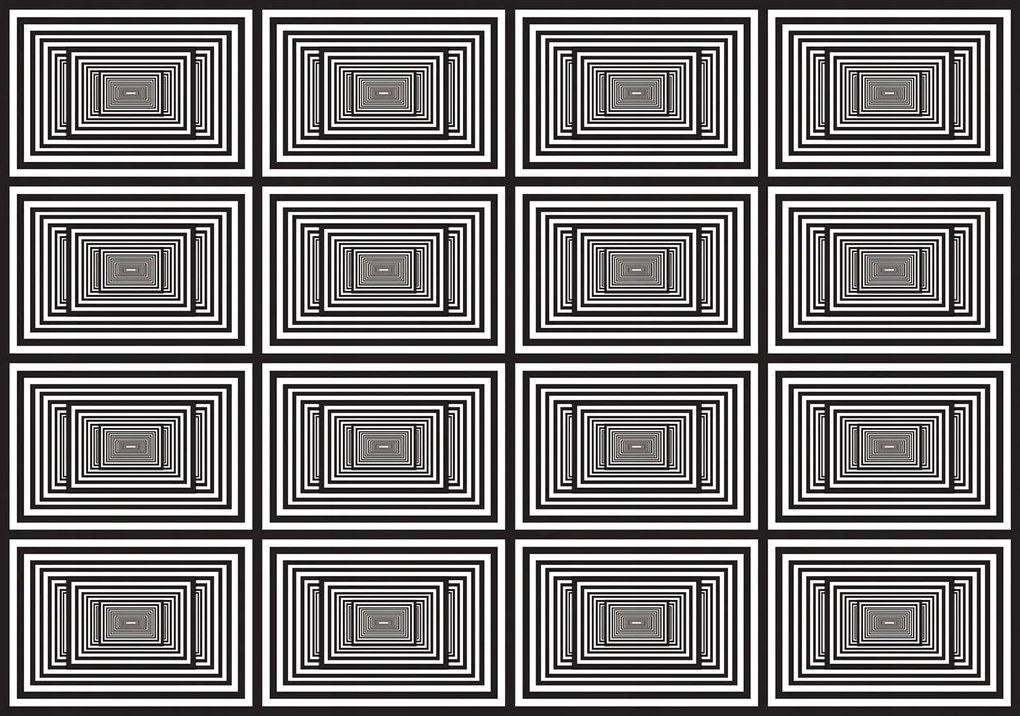 Fotótapéta Fekete-Fehér Geometrikus absztrakt 368x254 szoba +ragasztó