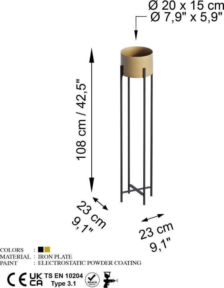 Virágtartó, Ø20 cm – GED-024-A
