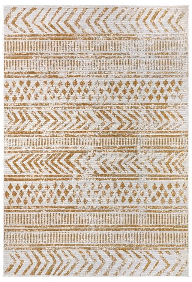 Okkersárga-fehér kültéri szőnyeg 80x150 cm Biri – NORTHRUGS