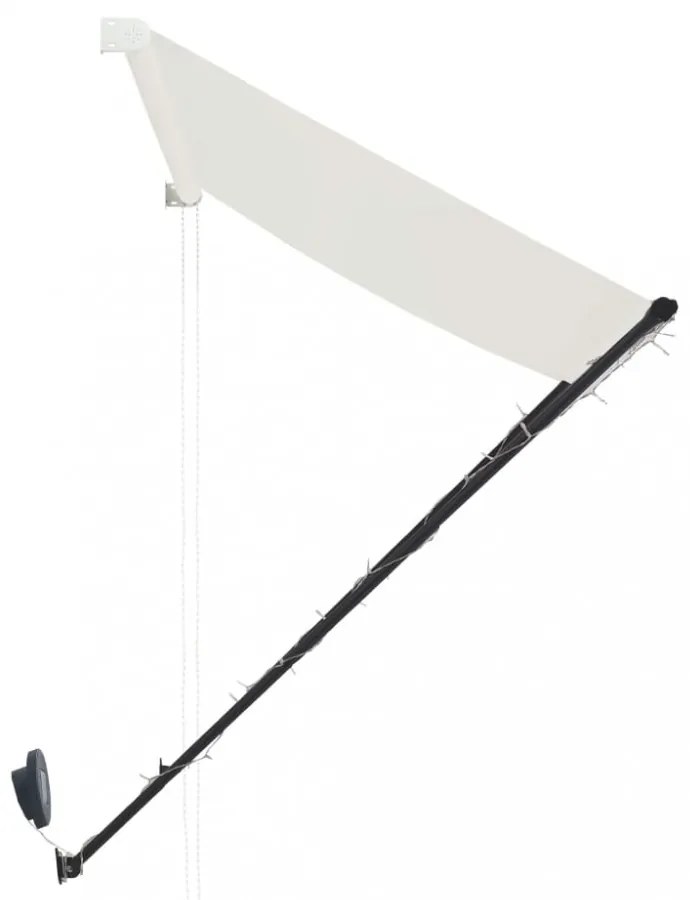 feltekerhető krémszínű napellenző LED-del 300 x 150 cm