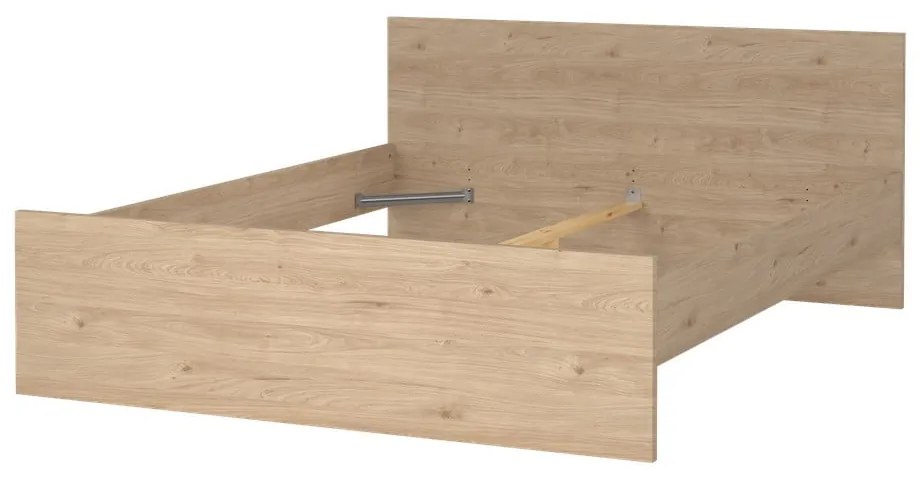 Natúr színű franciaágy tölgyfa dekorral 160x200 cm Naia – Tvilum